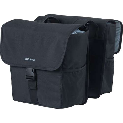 Basil Dubbele Tas Go Solid Zwart
