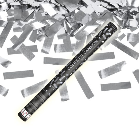 CONFETTI CANNON 60CM SILVER FOIL 6240